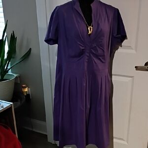 Tahari Woman Purple Midi Dress